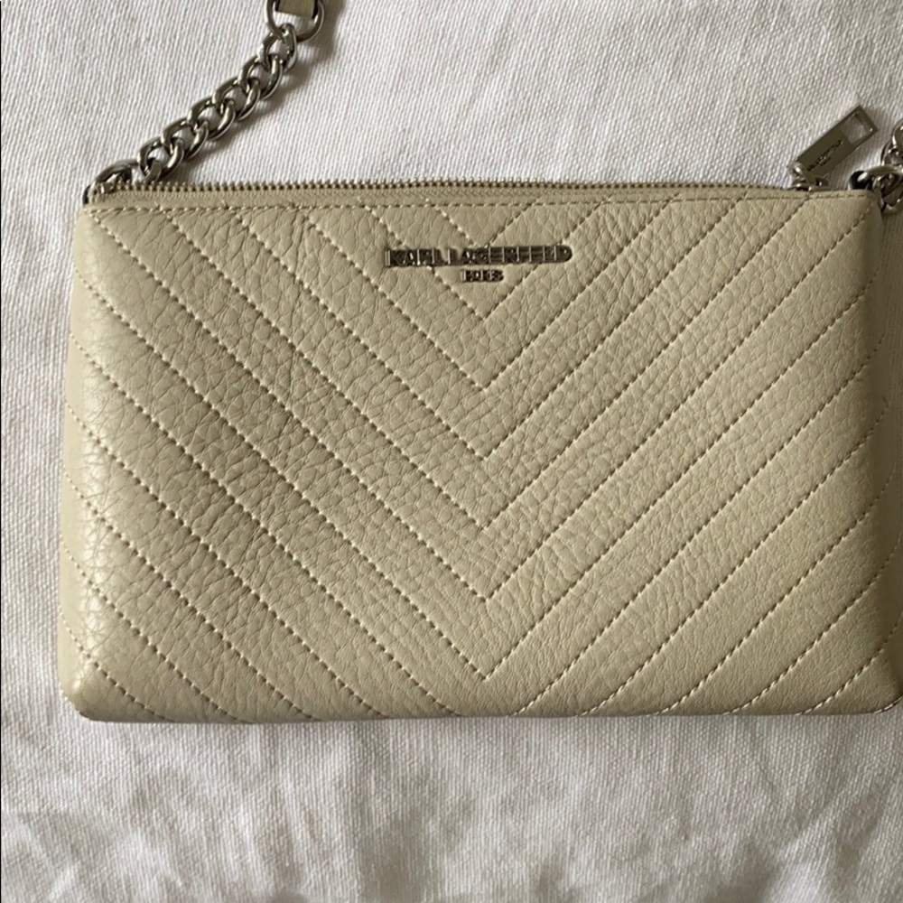 Karl Lagerfeld cream purse